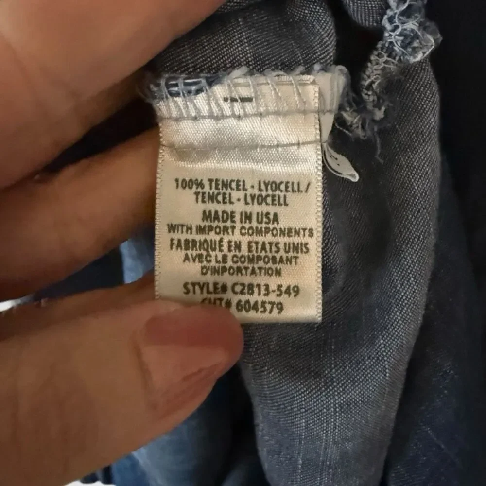 Anthropologie Cloth and Stone Tencel Denim Buttondown Shirt - Picture 4 of 6